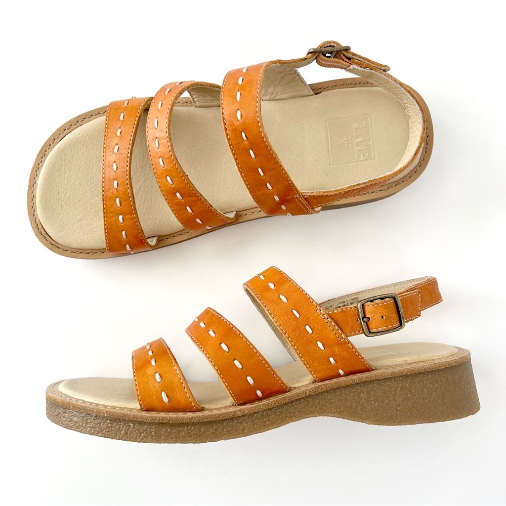 FRYE | Hobart 3 Band Chunky Platform Leather Sandal Size 10
